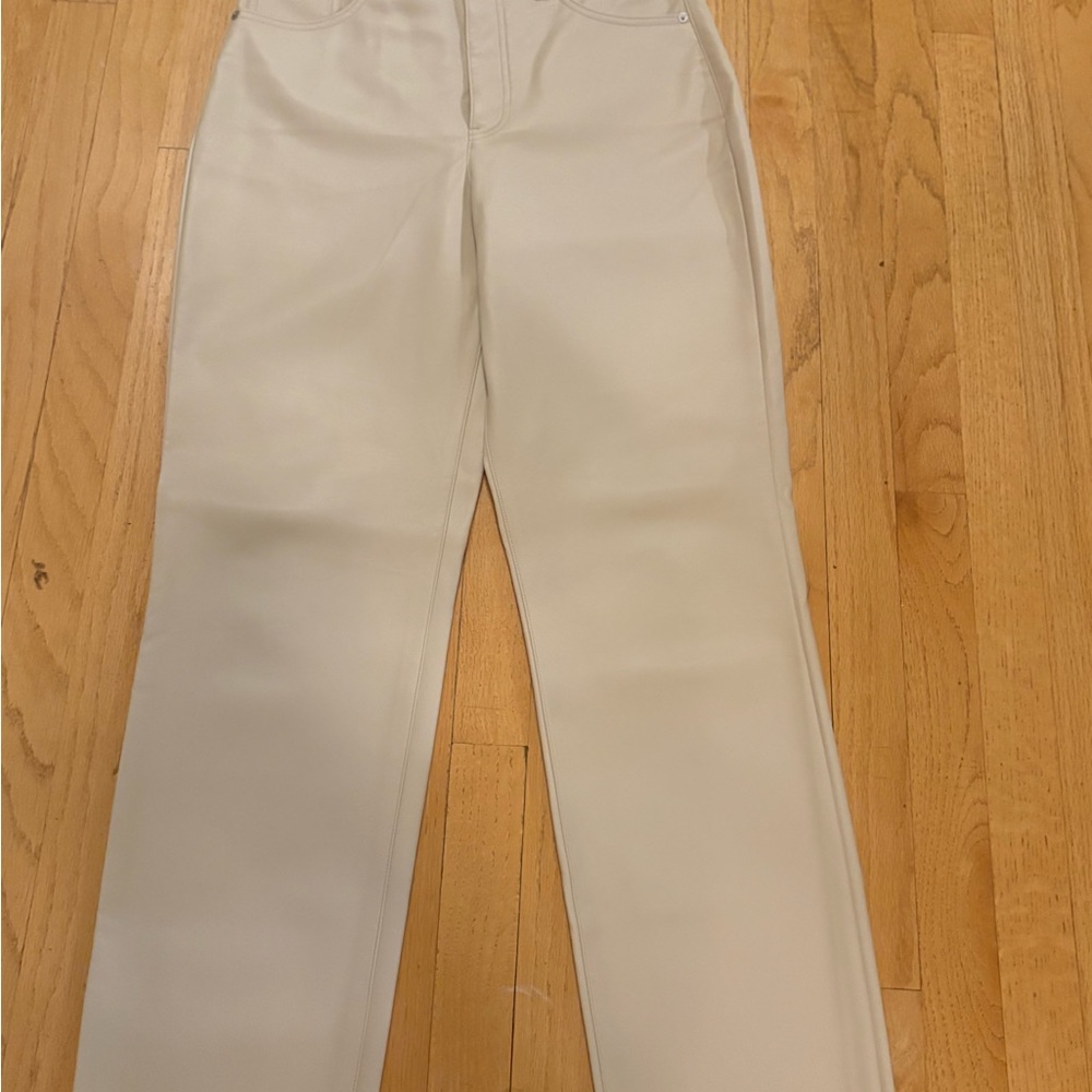 Express Cream Vegan leather Women's Pants, Sz 10
